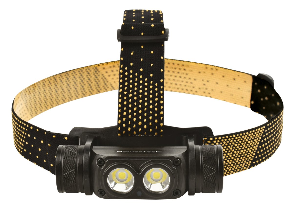 LED fakos kefalis, epanafortizomenos, 1000lm, IP44, mayros Fakos kefalis 1