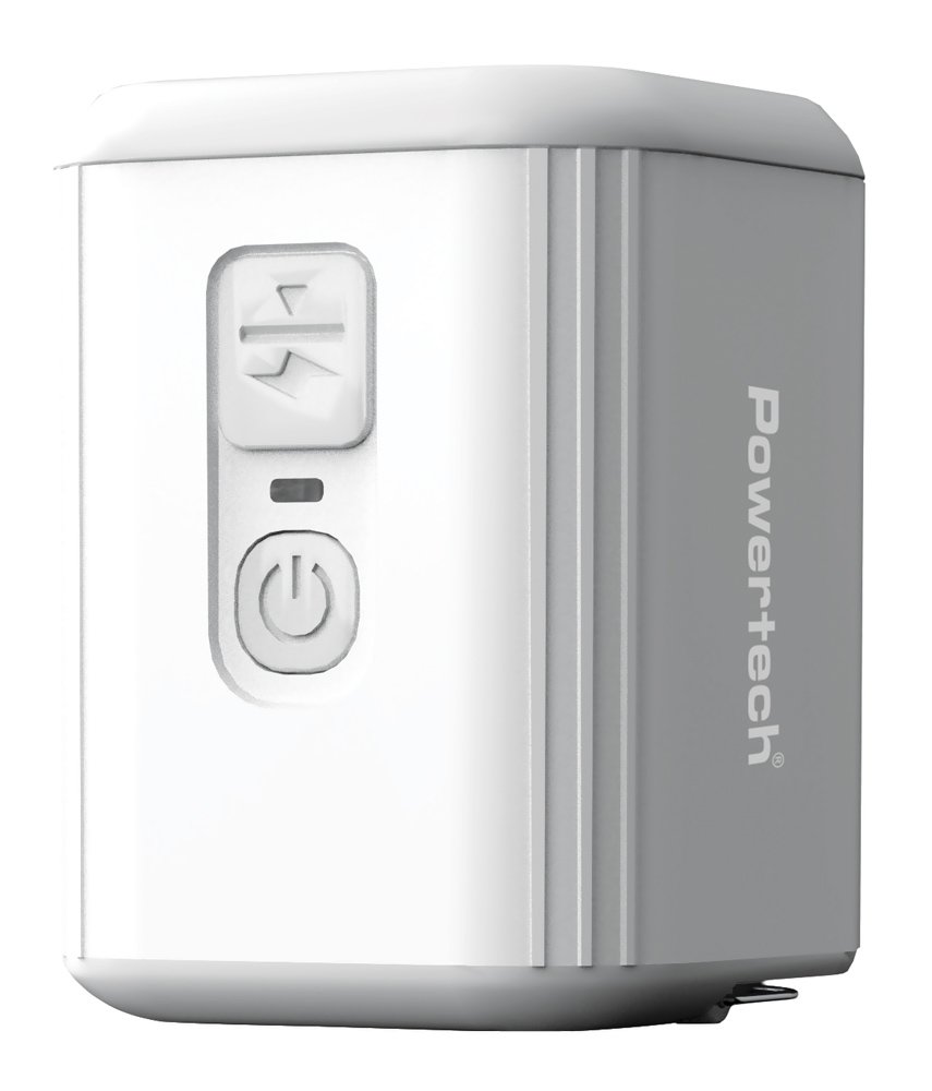 POWERTECH μίνι τρόμπα PT-1553 με φακό, 5W, επαναφορτιζόμενη, λευκή