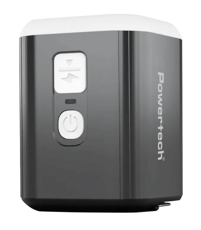 POWERTECH μίνι τρόμπα PT-1554 με φακό, 5W, επαναφορτιζόμενη, μαύρη