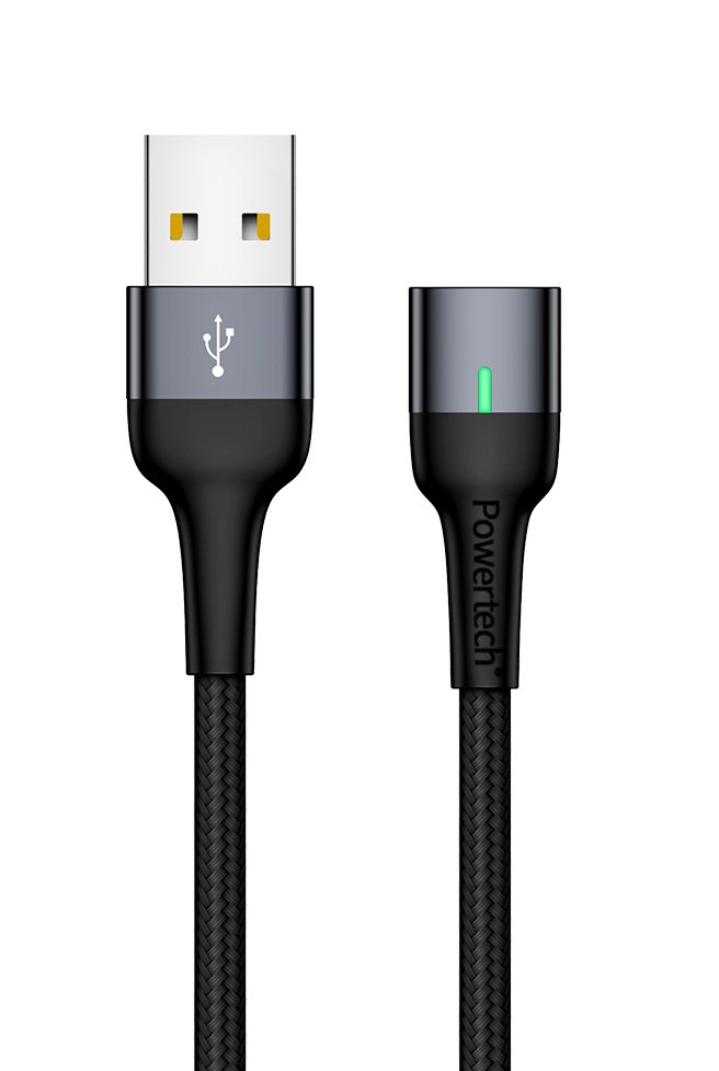 POWERTECH καλώδιο USB , μαγνητικό, 480Mbps, 1m, μαύρο 1163