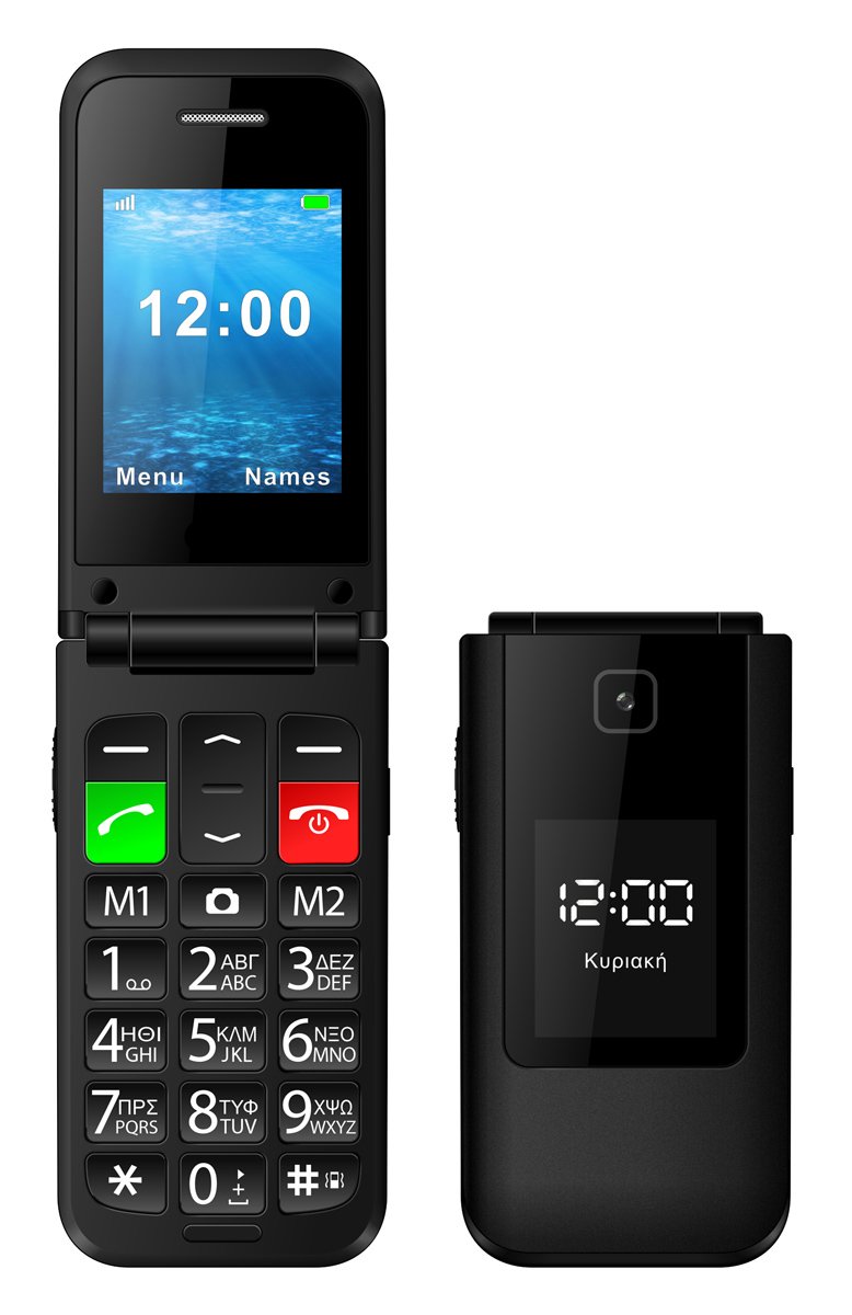 POWERTECH κινητό τηλέφωνο Sentry Dual II V2, 2 οθόνες, dual SIM, πλήκτρο SOS, μαύρο 2005