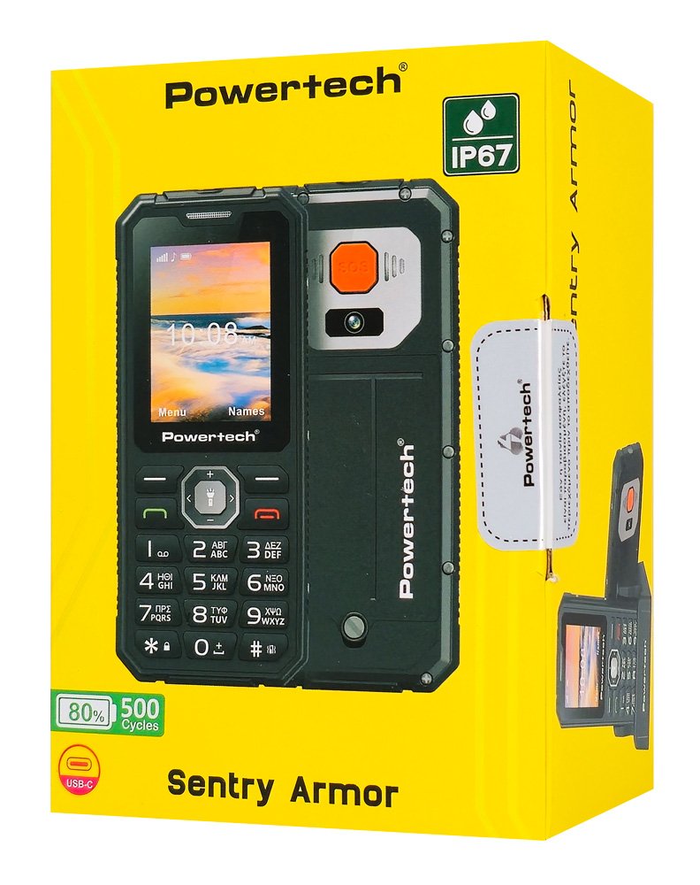 OWERTECH kinito tilefono Sentry Armor, dual SIM, pliktro SOS, 4G, I67, chaki Chaki 3
