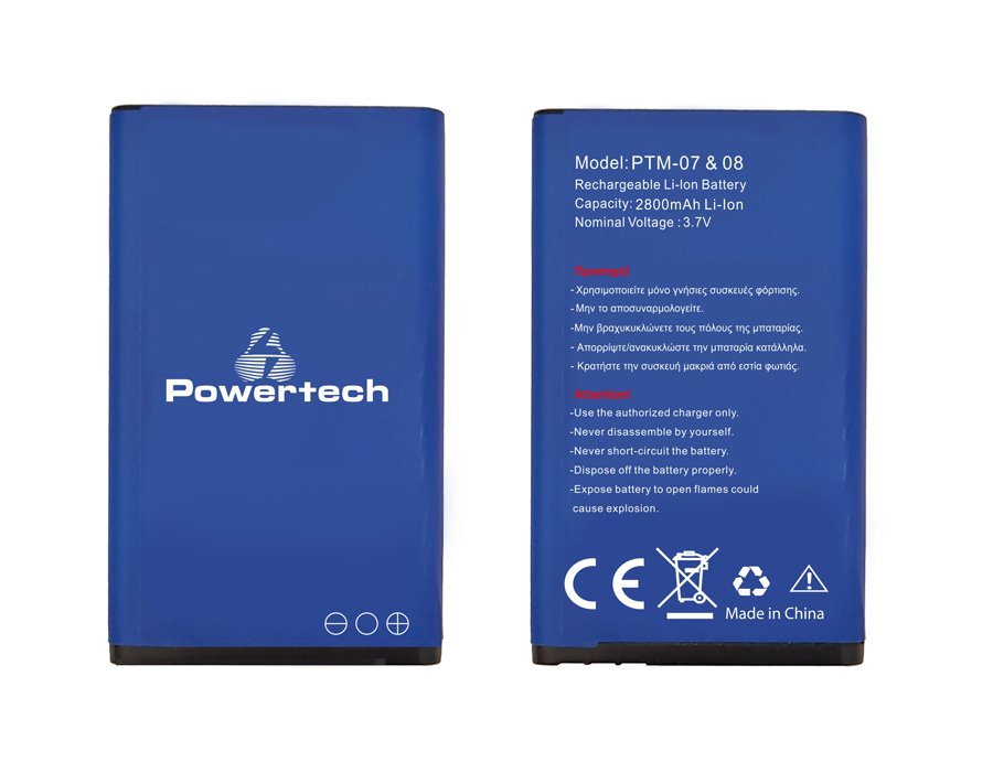POWERTECH Μπαταρία αντικατάστασης για τα κινητά -07 & 08, 2800mAh 1001
