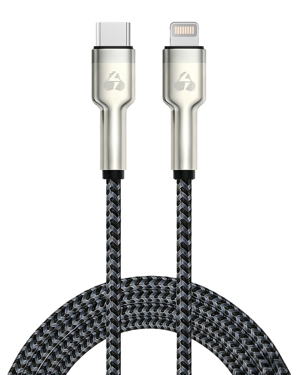 POWERTECH καλώδιο Lightning σε USB-C PTR-0200, PD 27W, 480Mbps, 1m, μαύρο/γκρι