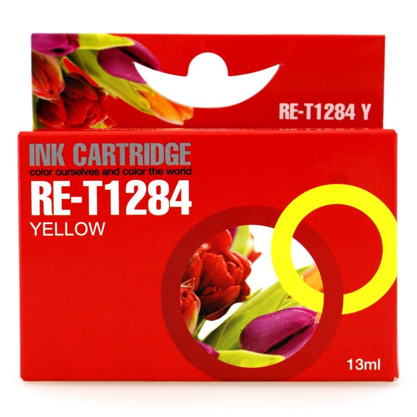 Symvato InkJet gia Epson, T1284, kitrino 359 Seira 12 2