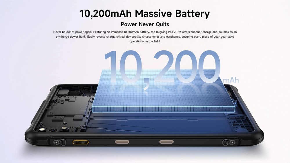 tablet ugKing Pad 2 Pro, 10.1", 8/256GB, 10200mAh, IP68/IP69K/MIL-STD-810H, 4G, mayro 10.1"