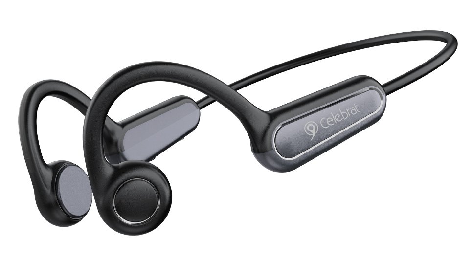 CELEBRAT neckband earphones SE9, OWS Bone Conduction, 16.3mm, 180mAh, μαύρα