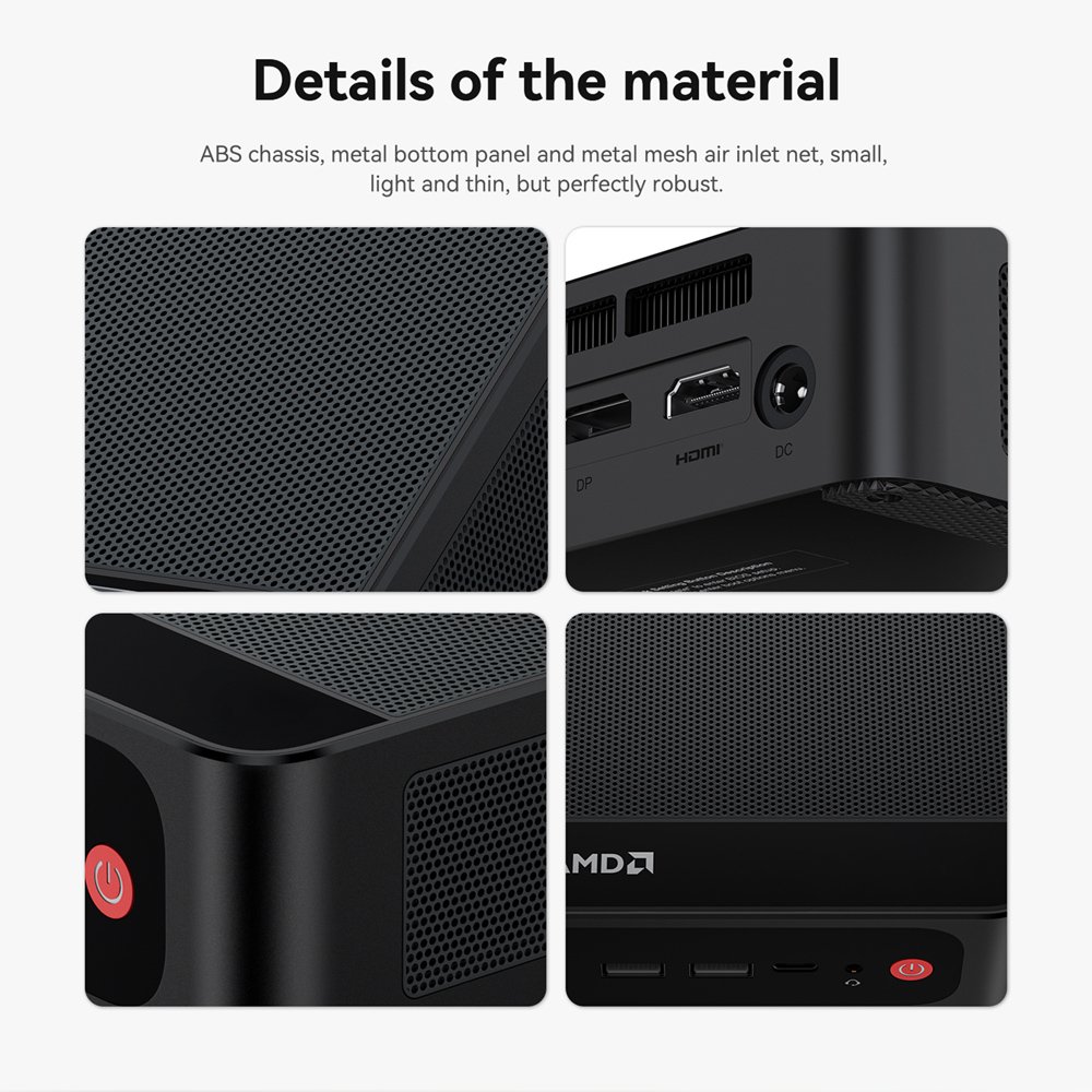 mini PC SER5 Max, AMD 7735HS, 24GB, 500GB M.2, Windows 11 Pro Mini PC 12