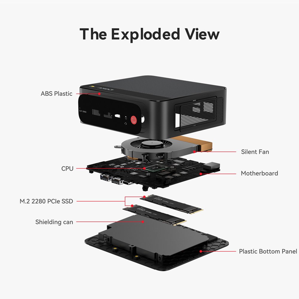 mini PC SER5 Max, AMD 7735HS, 24GB, 500GB M.2, Windows 11 Pro Mini PC 13