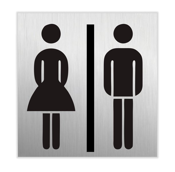 SEILFLECHTER πινακίδα WC γυναικών/ανδρών 972062, αυτοκόλλητη, 60x60mm 7198