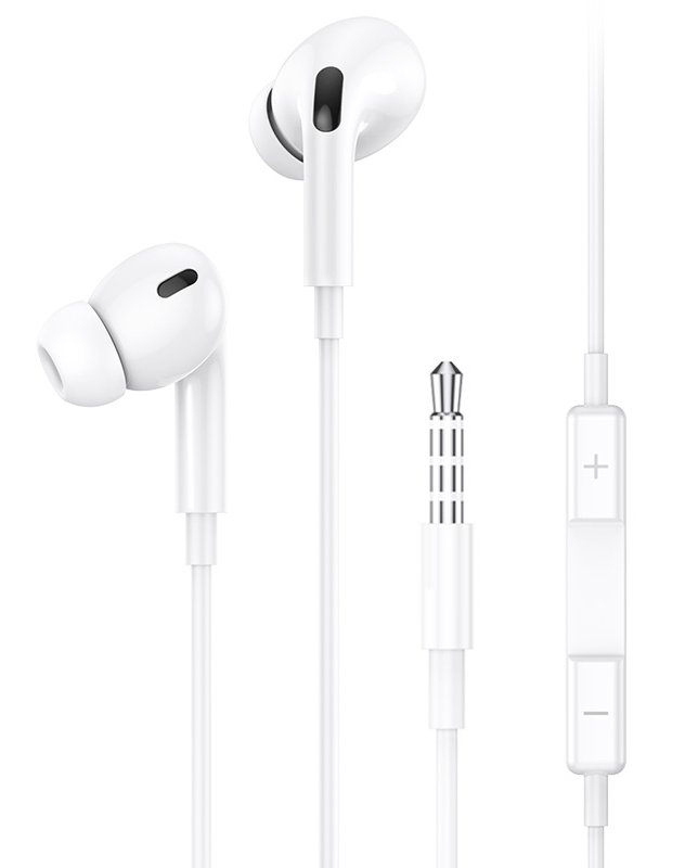 UAM earphones με μικρόφωνο EP-41, 3.5mm σύνδεση, Φ10mm, 1.2m, λευκά 1909