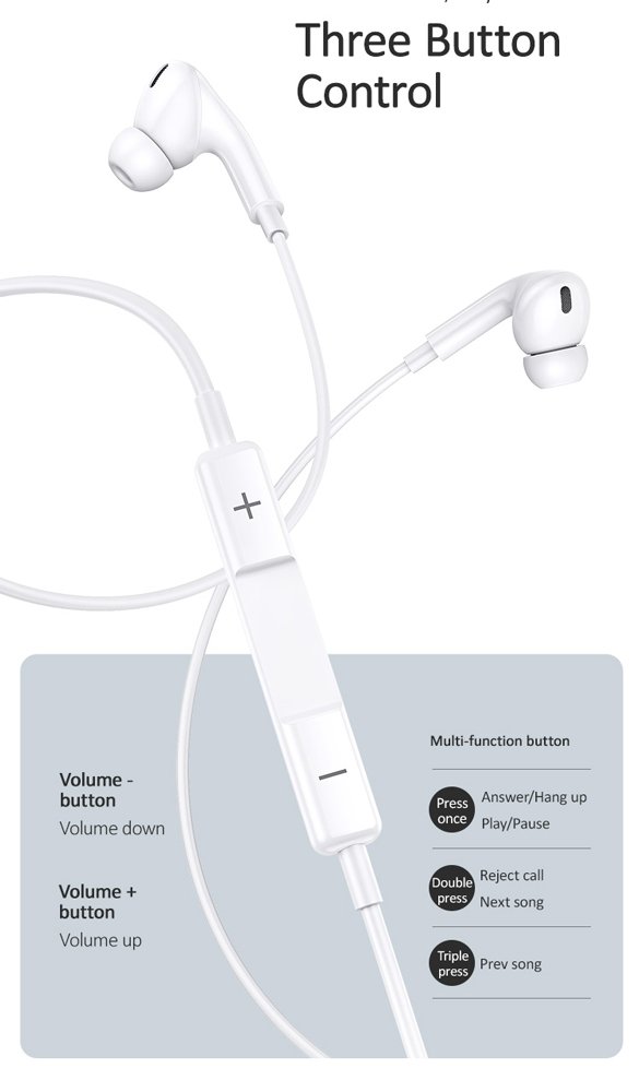 UAM earphones me mikrofono EP-41, Lightning, F10mm, 1.2m, leyka 1910 Earphones