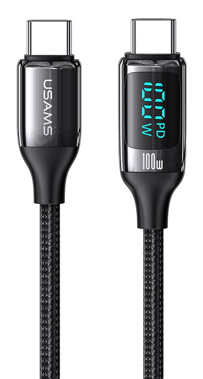USAMS καλώδιο USB Type-C US-, 100W/5A, 1.2m, μαύρο 3410