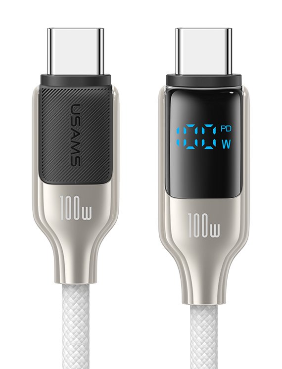 USAMS καλώδιο USB-C SJ742, 100W, 480Mbps, 1.2m, λευκό