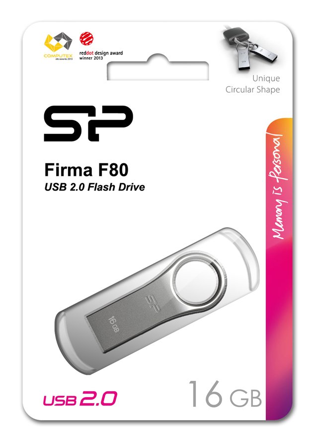 ILICON POWER UB Flash Drive Firma F80, 16GB, UB 2.0, asimi 1169 16GB