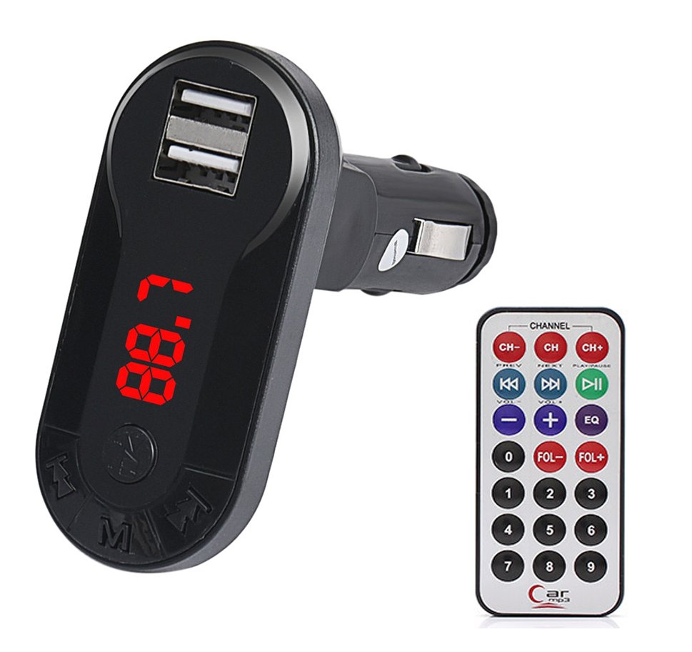 Car FM Transmitter  με LCD οθόνη, USB, SD, μαύρο 1063