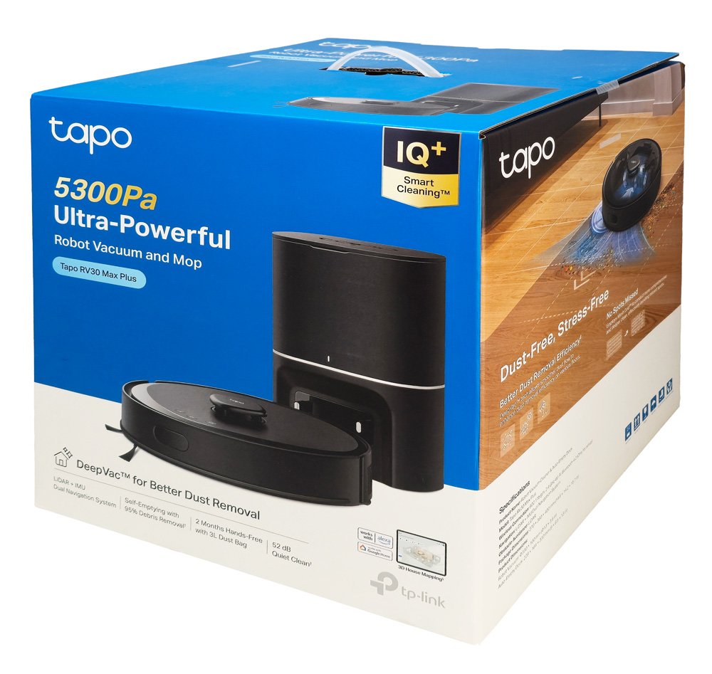 TP-LINK ρομποτική σκούπα Tapo RV30 Max Plus για σκούπισμα & σφουγγάρισμα, με χαρτογράφηση, WiFi, μαύρη, V1.0 - Image 4