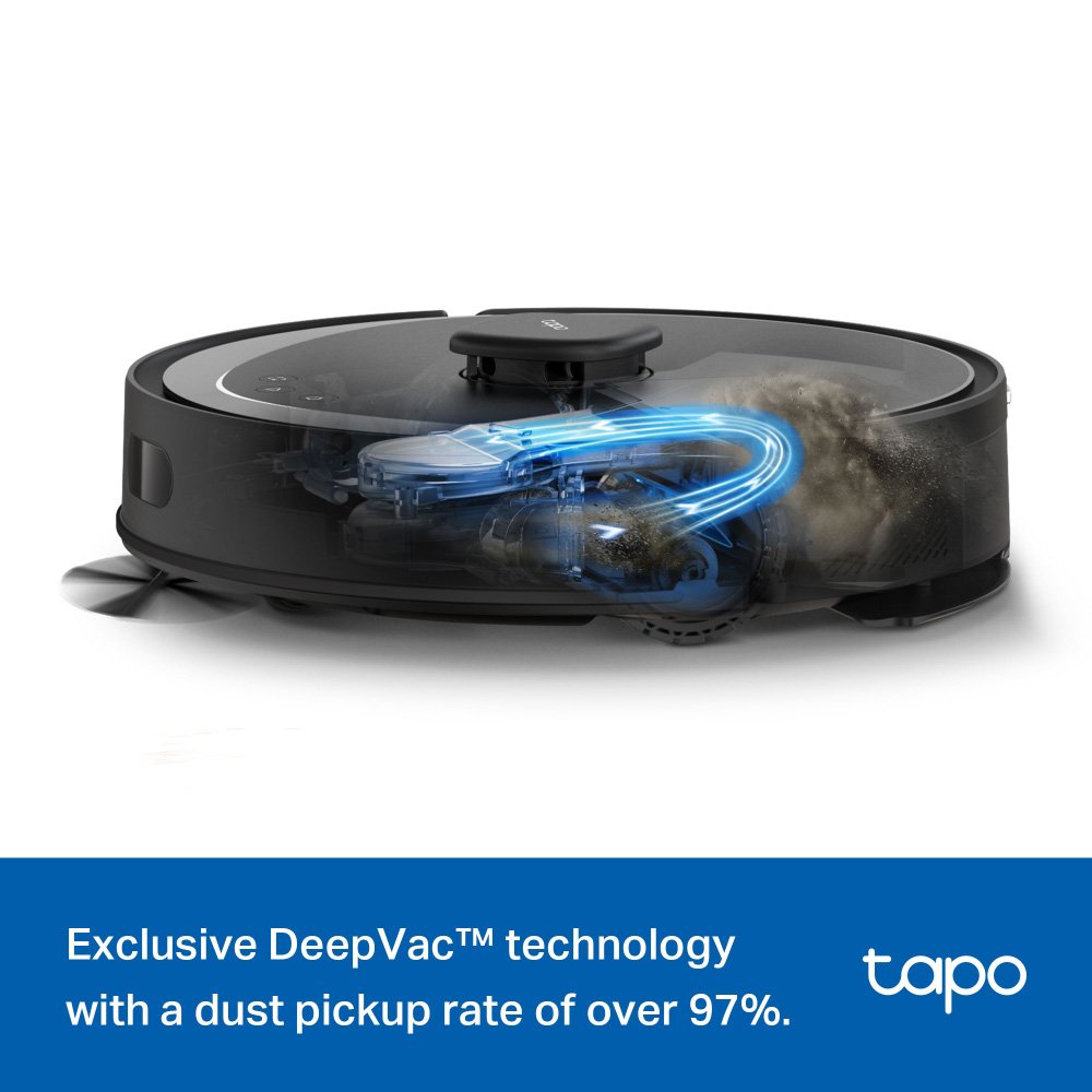 TP-LINK ρομποτική σκούπα Tapo RV30 Max Plus για σκούπισμα & σφουγγάρισμα, με χαρτογράφηση, WiFi, μαύρη, V1.0 - Image 7