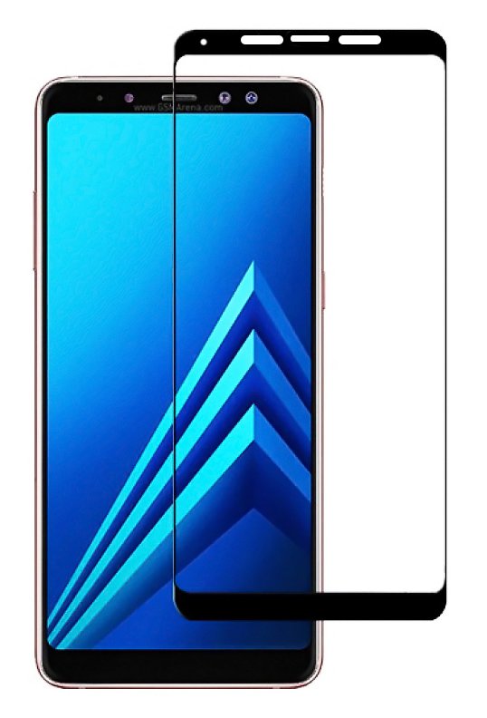 POWERECH empered Glass 5D Full Glue για Samsung A8 Plus 2018, Black 1115