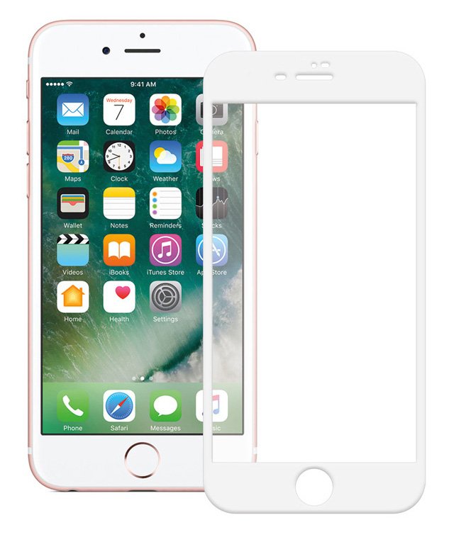 POWERECH empered Glass 5D Full Glue για iPhone 8 Plus, λευκό 1121