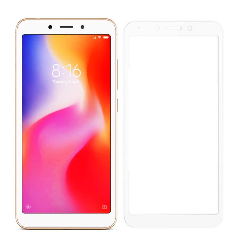 POWERECH empered Glass 5D Full Glue για Xiaomi Redmi 6/6A, White 1155