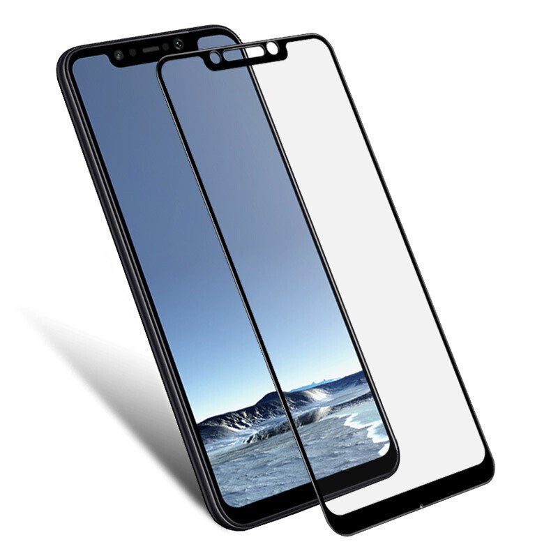 POWERECH empered Glass 5D Full Glue για Pocophone F1 Qualcomm, μαύρο 1190