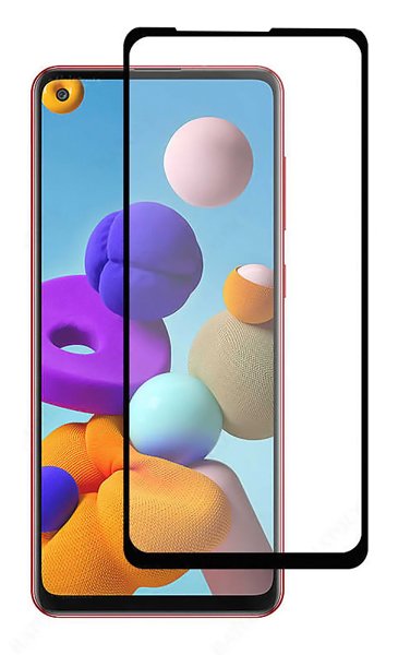POWERECH empered Glass 5D, full glue, για Samsung A21s & A21, μαύρο 1695