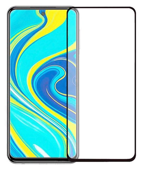 POWERECH empered Glass 5D, full glue, Xiaomi Redmi Note 9 Pro, μαύρο 1697