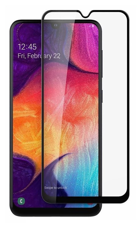 POWERTECH tempered glass 5D , Samsung A20s, full glue, μαύρο 2105