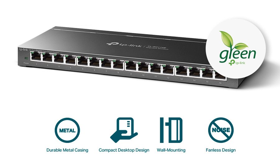 TP-LINK Easy Smart Switch , 16-Port Gigabit, Ver. 1.2 3566 - Image 3