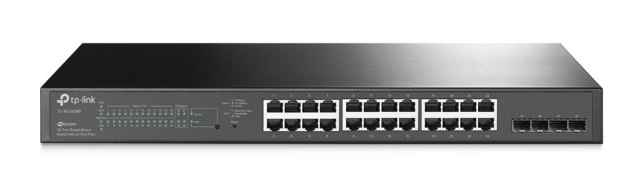 TP-LINK JetStream smart switch , 24-Port PoE+, 4x SFP, Ver 4.0 2417
