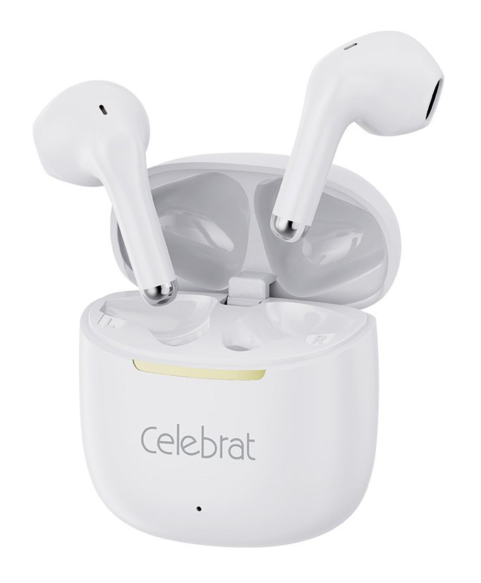 CELEBRAT earphones με θήκη φόρτισης W79, True Wireless, 13mm, 30/300mAh, λευκά