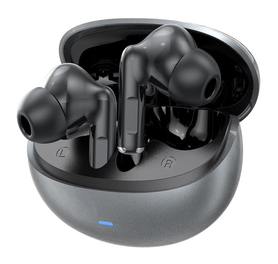 CELEBRAT earphones με θήκη φόρτισης W80, True Wireless, 13mm, 30/230mAh, γκρι