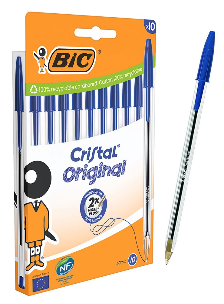 stylo diarkeias ballpoint Cristal Original, 1mm myti, mple, 10tmch Stylo 1