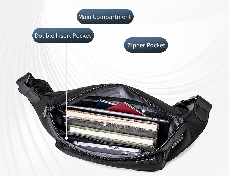 ARCTIC HUNTER τσάντα Crossbody XB00837, 3.5L, μαύρη - Image 3
