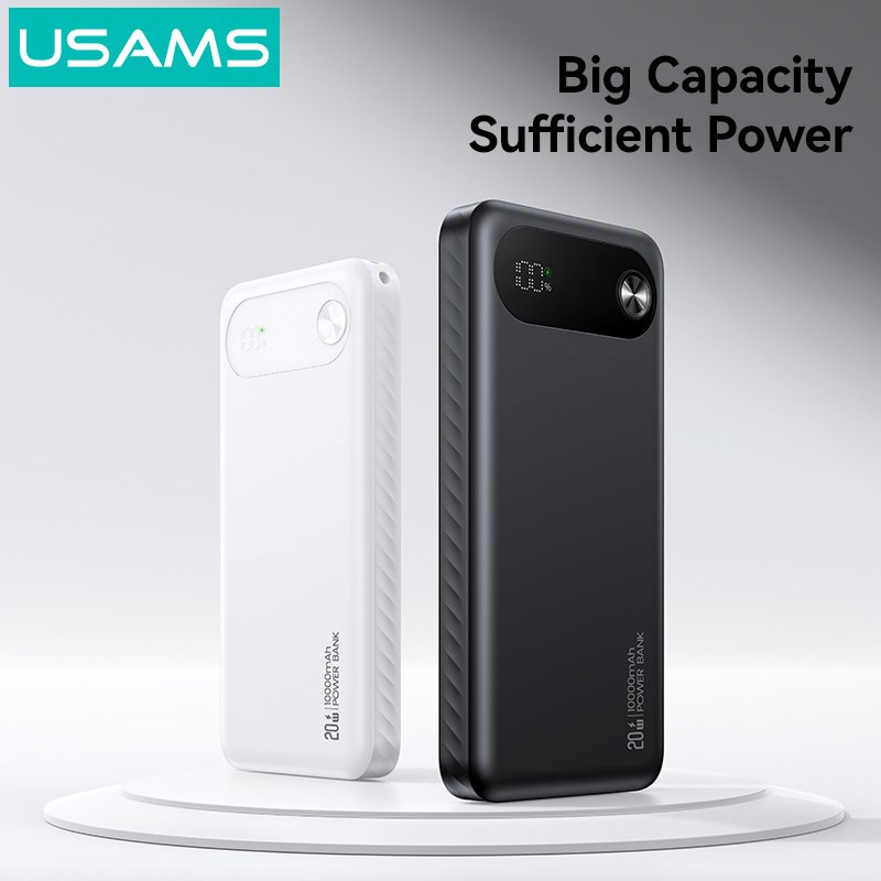 USAMS power bank CD249 με οθόνη, 3x θύρες εξόδου, 10000mAh, PD20W, μαύρο - Image 2