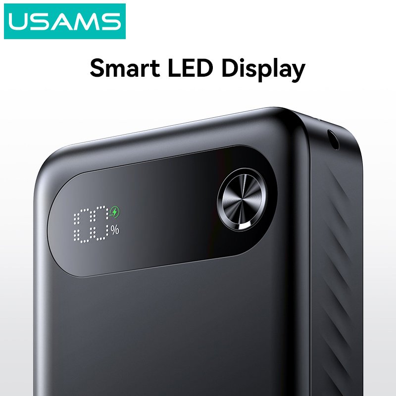 USAMS power bank CD51 με οθόνη, 3x θύρες εξόδου, 0000mAh, PD0W, λευκό - Image 5