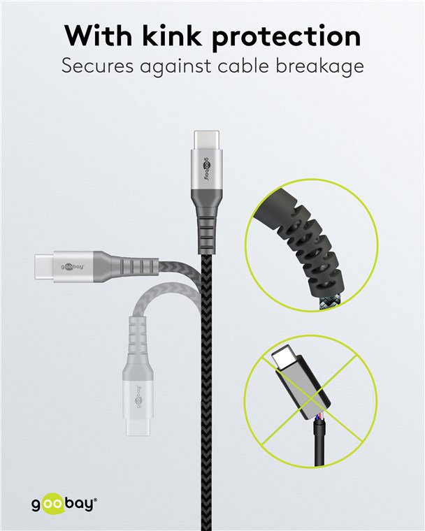 GOOBAY καλώδιο USB-C , 60W, 480Mbps, 2m, μαύρο - Image 3
