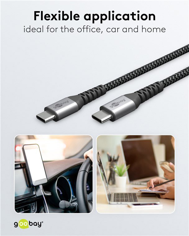 GOOBAY καλώδιο USB-C , 60W, 480Mbps, 2m, μαύρο - Image 7