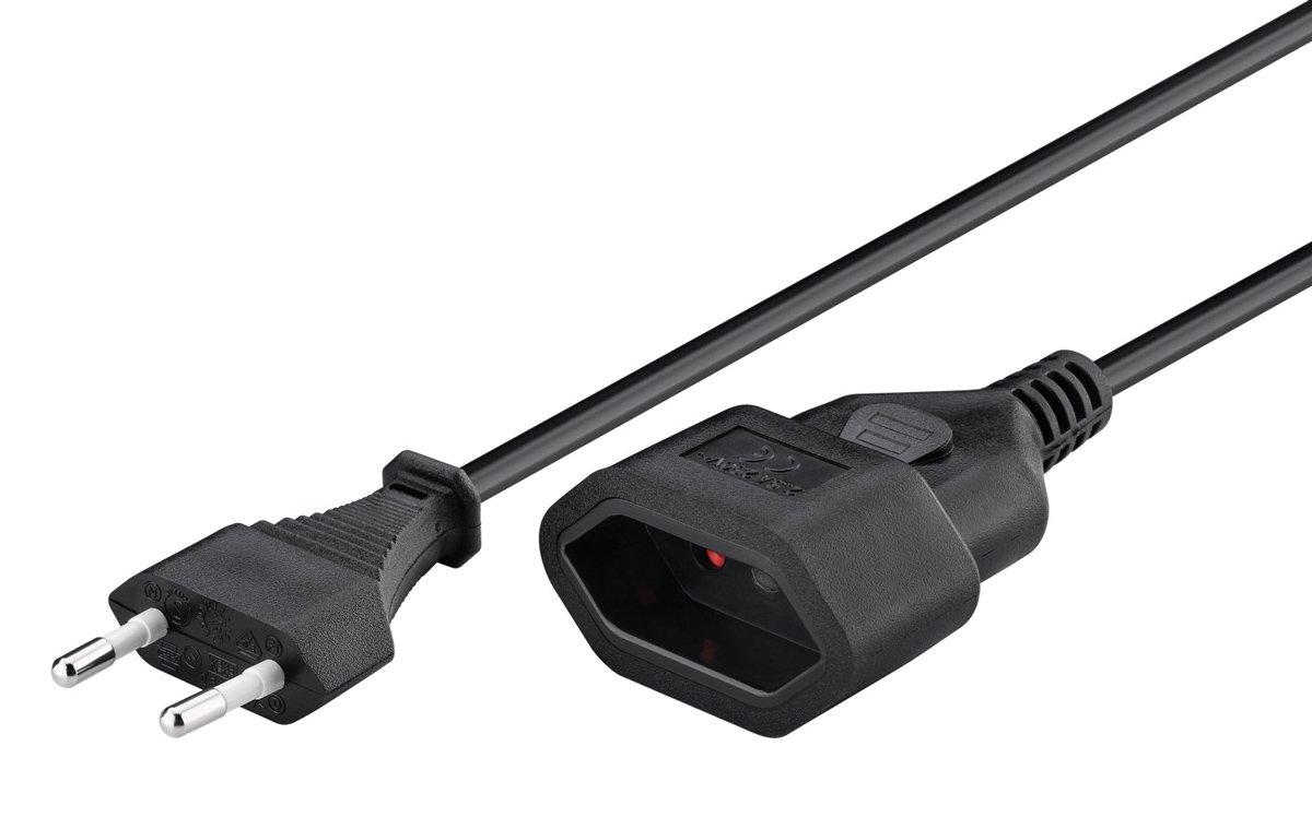 GOOBAY μπαλαντέζα προέκταση ρεύματος , Europlug, 2x 0.75mm², 5m, μαύρη