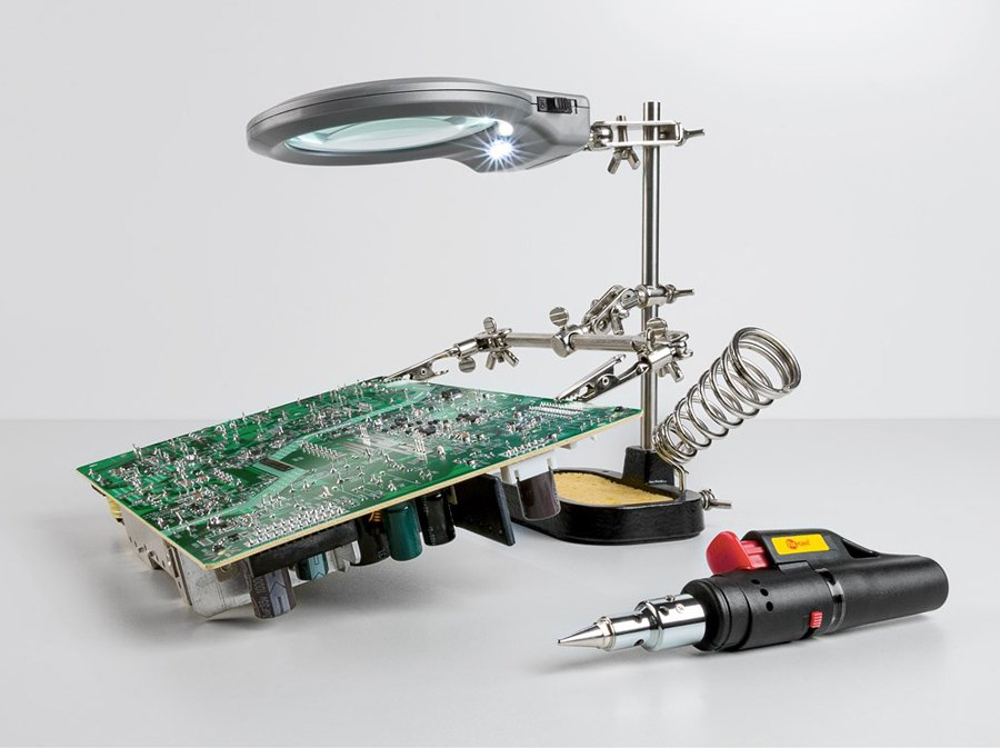GOOBAY μεγεθυντικός φακός με clips συγκράτησης, 2x, LED φωτισμός - Image 2