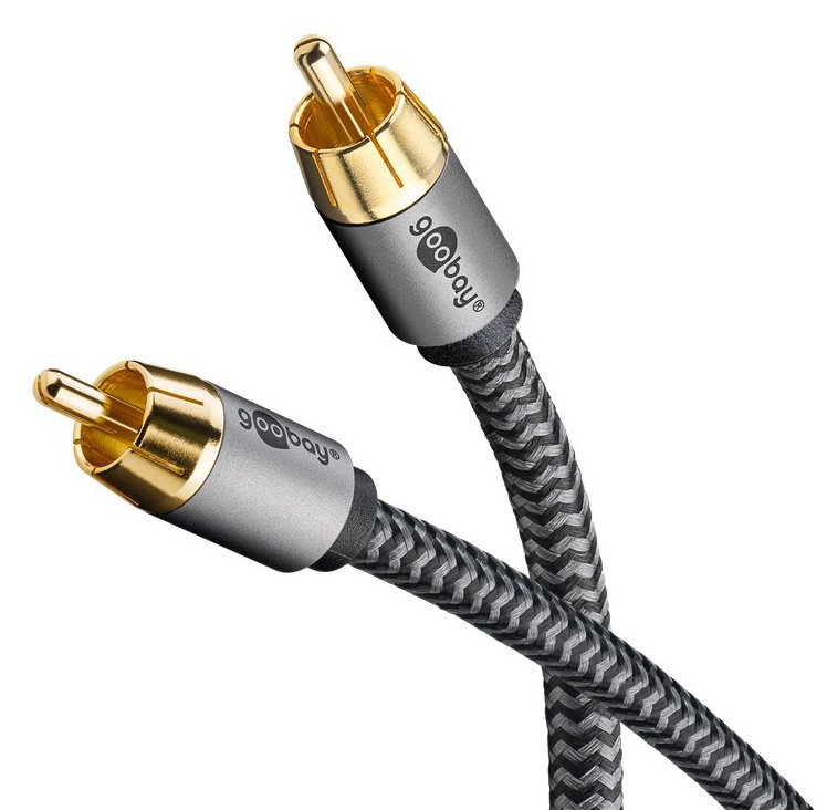 GOOBAY καλώδιο ήχου RCA σε RCA , 2m, μαύρο/ασημί - Image 3