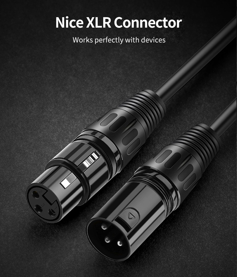 CABLETIME καλώδιο μικροφώνου , 3-pin, 24AWG, 10m, μαύρο - Image 2