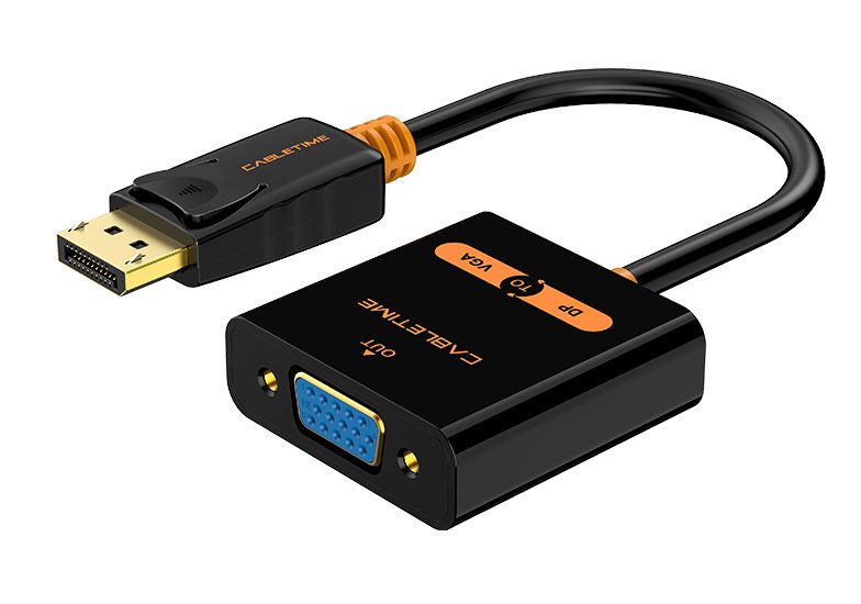 CABLETIME αντάπτορας DisplayPort σε VGA CT-AV58-03G, 1080p/0Hz, μαύρος
