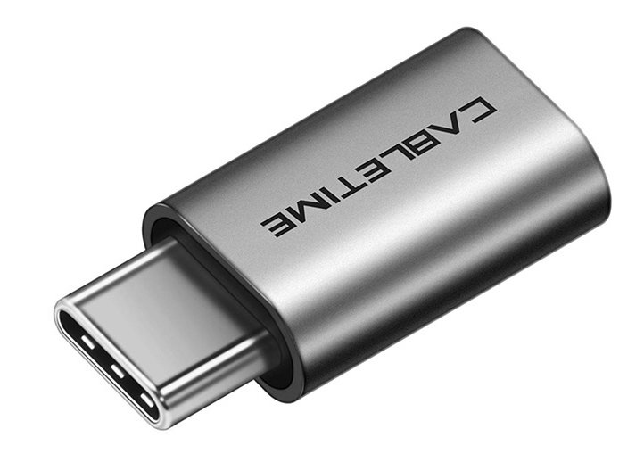 CABLETIME αντάπτορας USB-C σε micro USB CT-CMMCBF-ASG, 480Mbps, γκρι