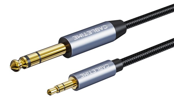 CABLETIME καλώδιο ήχου 3.5mm σε .35mm CT-AV321-H11G, 1m, μαύρο
