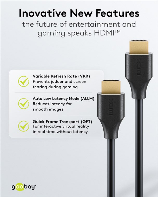 GOOBAY καλώδιο HDMI 2.2 , 16K/60Hz, 96 Gbps, 0.50m, μαύρο - Image 4
