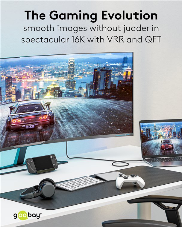 GOOBAY καλώδιο HDMI 2.2 , 16K/60Hz, 96 Gbps, 1m, μαύρο - Image 5
