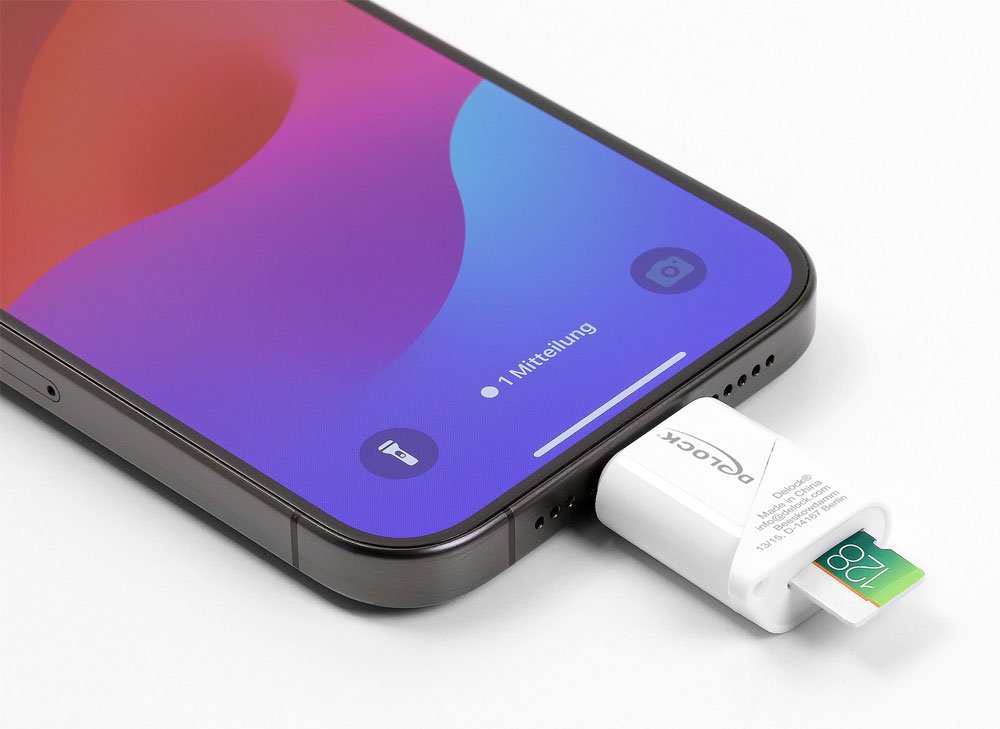 DELOCK card reader για micro SD, USB-C σύνδεση, 5Gbps, λευκό - Image 2