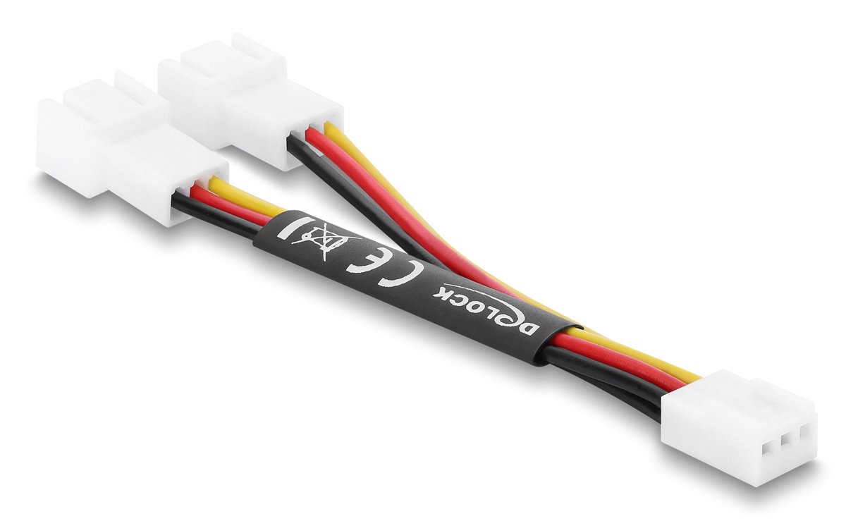 DELOCK καλώδιο 1x 3pin σε 2x 3pin  για ανεμιστήρες, 10cm